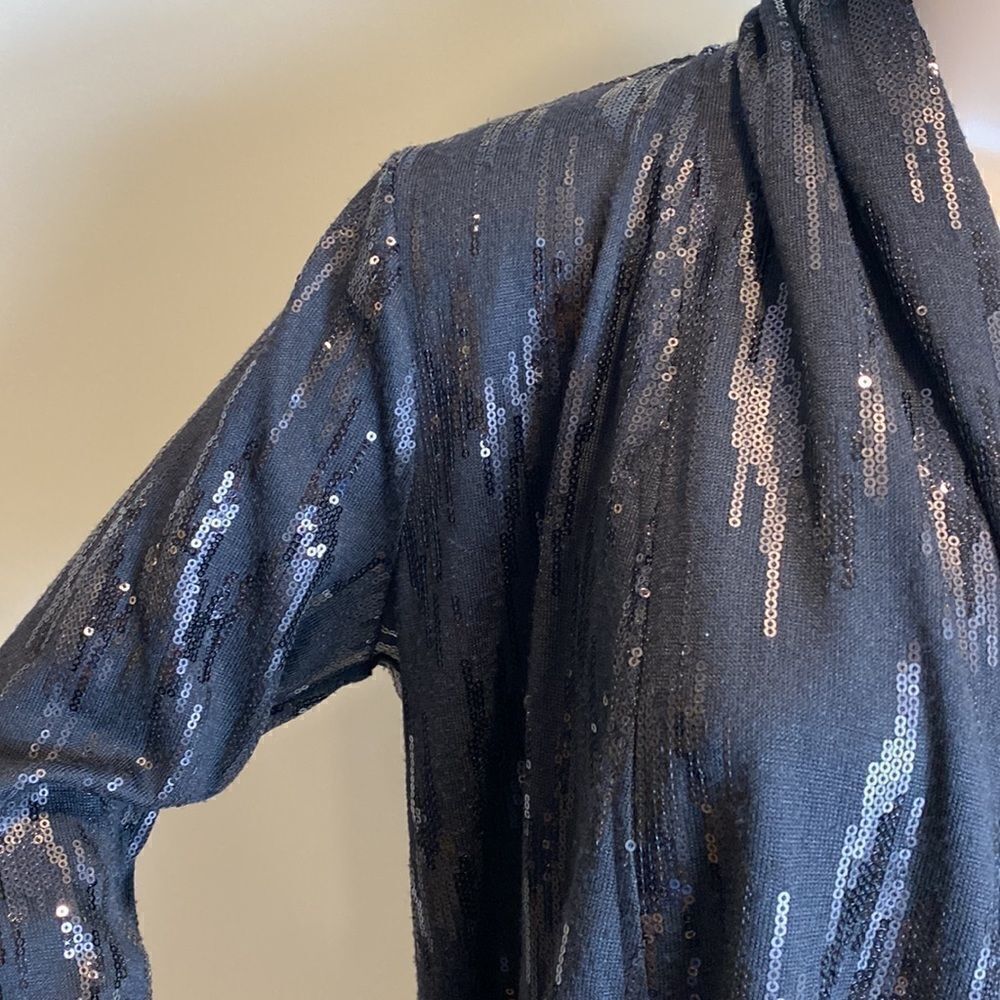 Laura Ashley draped open front sequin cardigan size S - Picture 3 of 9